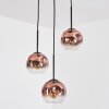 Ripoll Hängeleuchte Glas 15 cm Klar, Kupferfarben, 3-flammig