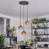 Ripoll Hängeleuchte Glas 15 cm Klar, Kupferfarben, 3-flammig