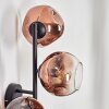 Ripoll Wandleuchte Glas 15 cm Klar, Kupferfarben, 3-flammig