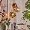 Ripoll Wandleuchte Glas 15 cm Chrom, Gold, Klar, Kupferfarben, Rauchfarben, 3-flammig