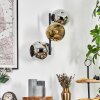 Ripoll Wandleuchte Glas 15 cm Chrom, Gold, Rauchfarben, 3-flammig