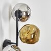 Ripoll Wandleuchte Glas 15 cm Chrom, Gold, Rauchfarben, 3-flammig
