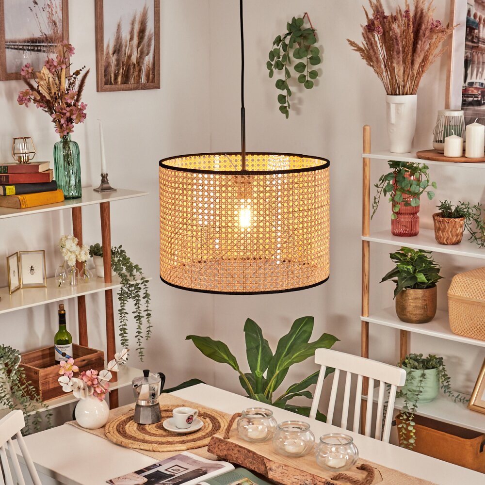 Ramila Hängeleuchte 40 cm Naturfarben, Schwarz, 1-flammig main product photo