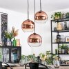 Koyoto Hängeleuchte Glas 25 cm Klar, Kupferfarben, 3-flammig