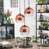 Koyoto Hängeleuchte Glas 25 cm Klar, Kupferfarben, 3-flammig