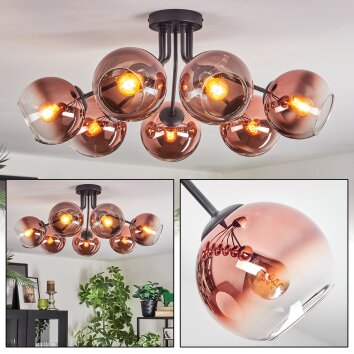 Koyoto Deckenleuchte Glas 15 cm Klar, Kupferfarben, 7-flammig