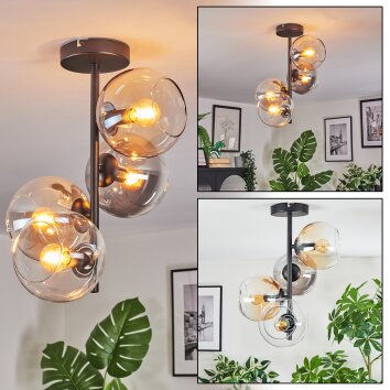 Koyoto Deckenleuchte Glas 15 cm Bernsteinfarben, Klar, Rauchfarben, 4-flammig