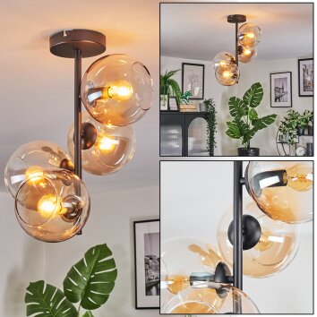 Koyoto Deckenleuchte Glas 15 cm Bernsteinfarben, Klar, 4-flammig