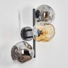Ripoll Wandleuchte Glas 15 cm Bernsteinfarben, Rauchfarben, 3-flammig