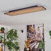 Tandragee Deckenleuchte LED Holzoptik, Schwarz, 1-flammig
