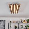 Tandragee Deckenleuchte LED Holzoptik, Schwarz, 1-flammig
