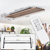 Tandragee Deckenleuchte LED Holzoptik, Schwarz, 1-flammig, Fernbedienung