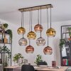 Ripoll Hängeleuchte Glas 25 cm Naturfarben, Schwarz, 8-flammig