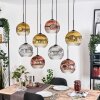 Ripoll Hängeleuchte Glas 25 cm Naturfarben, Schwarz, 8-flammig