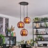 Koyoto Hängeleuchte Glas 25 cm Kupferfarben, 3-flammig