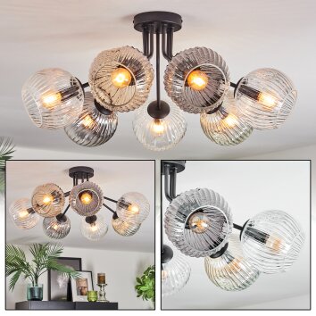 Ripoll Deckenleuchte Glas 15 cm Bernsteinfarben, Klar, Rauchfarben, 7-flammig