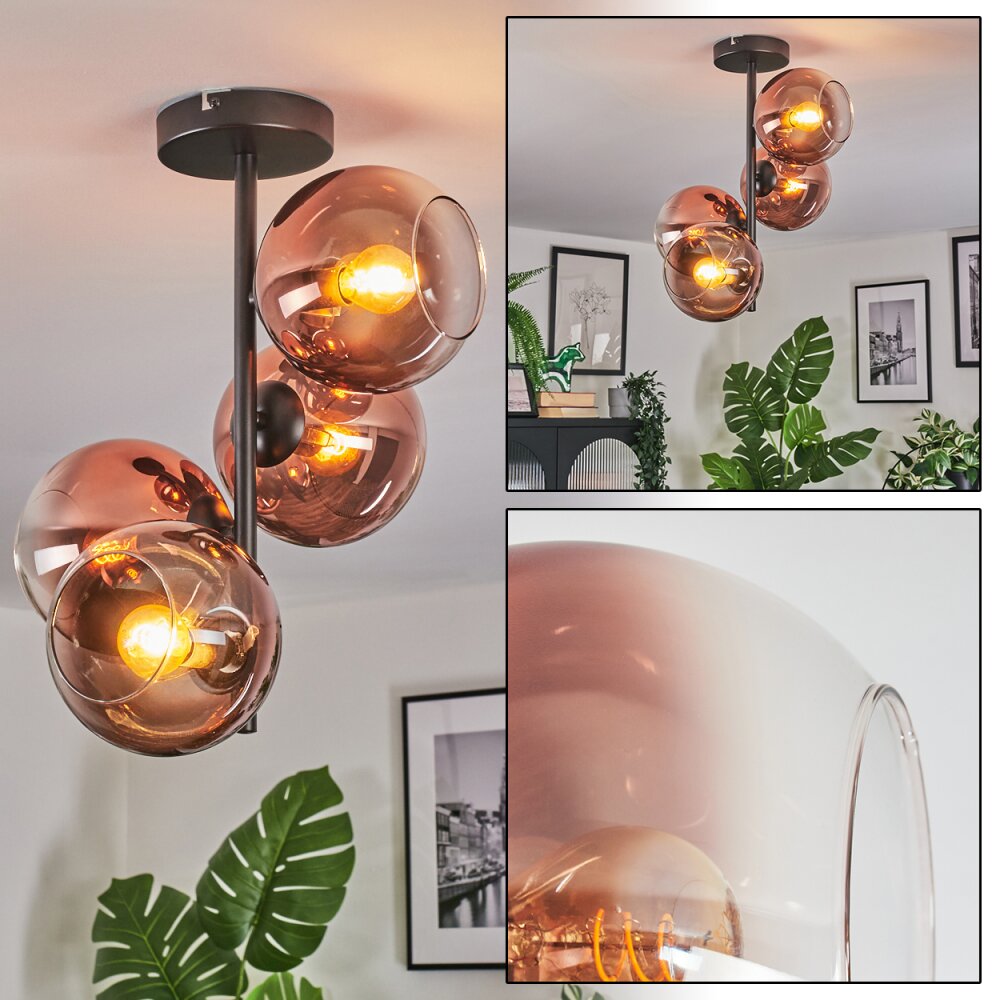 Koyoto Deckenleuchte Glas 15 cm Klar, Kupferfarben, 4-flammig main product photo
