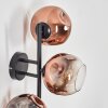 Ripoll Wandleuchte Glas 15 cm Klar, Kupferfarben, 3-flammig