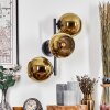 Koyoto Wandleuchte Glas 15 cm Gold, 3-flammig