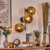 Koyoto Wandleuchte Glas 15 cm Gold, 3-flammig