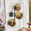 Koyoto Wandleuchte Glas 15 cm Gold, 3-flammig