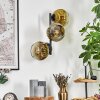 Ripoll Wandleuchte Glas 15 cm Gold, Klar, 3-flammig