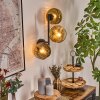 Ripoll Wandleuchte Glas 15 cm Gold, Klar, 3-flammig