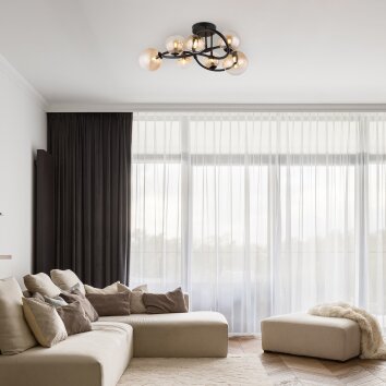 Globo Tuberius Deckenleuchte LED Schwarz, 7-flammig