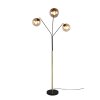 Trio Paxton Stehlampe Schwarz-Gold, 3-flammig