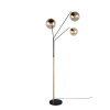 Trio Paxton Stehlampe Schwarz-Gold, 3-flammig