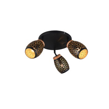 Reality Bidar Deckenleuchte Gold, Schwarz, 3-flammig