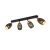 Reality Bidar Deckenspot Schwarz-Gold, 4-flammig