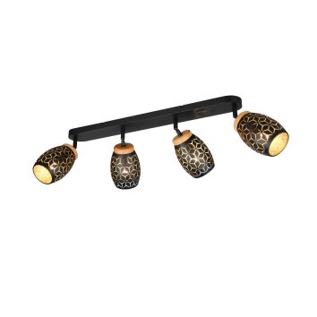 Reality Bidar Deckenspot Schwarz-Gold, 4-flammig