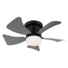 Globo Hines Deckenventilator LED Grau, Schwarz, 1-flammig, Fernbedienung