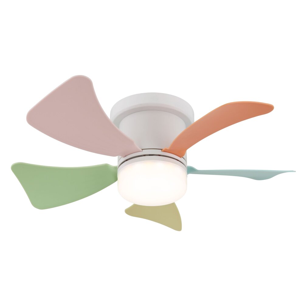Globo Hines Deckenventilator LED Bunt, Weiß, 1-flammig, Fernbedienung main product photo