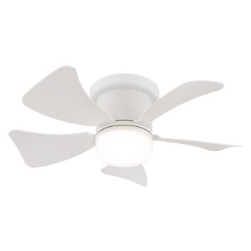 Globo Hines Deckenventilator LED Weiß, 1-flammig, Fernbedienung