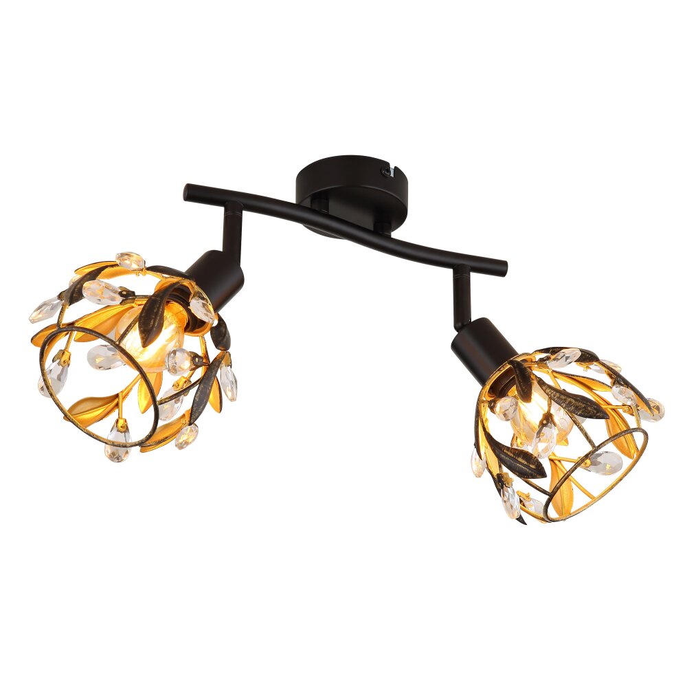 Globo Mika Deckenleuchte Schwarz, 2-flammig main product photo
