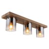 Globo Underwood Deckenleuchte Holz dunkel, Naturfarben, 3-flammig