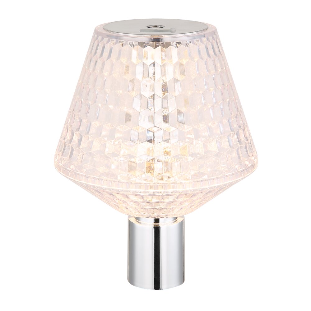 Globo Gixi Tischleuchte LED Chrom, Transparent, Klar, 1-flammig main product photo