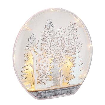 Globo Winteria Dekoleuchte LED Silber, Transparent, Klar, Weiß, 12-flammig