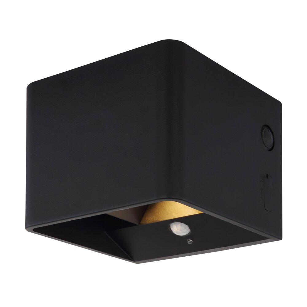 Globo Veronika Wandleuchte LED Schwarz, 1-flammig, Bewegungsmelder main product photo