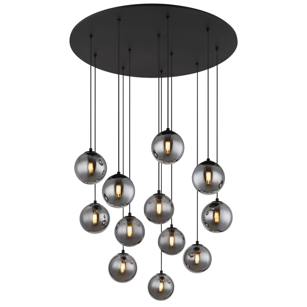 Globo Riha Deckenleuchte Schwarz, 12-flammig main product photo