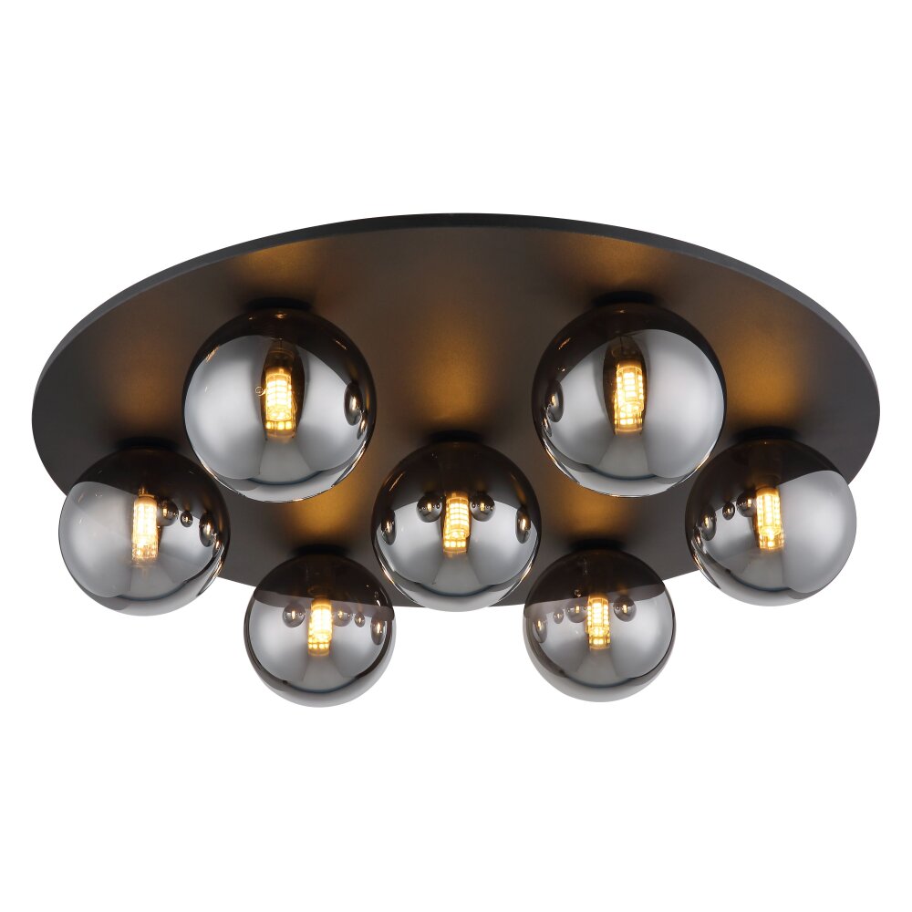 Globo Riha Deckenleuchte Schwarz, 7-flammig main product photo