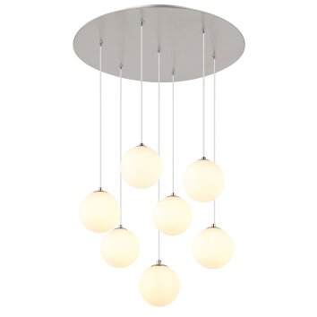 Globo Riha Hängeleuchte Nickel-Matt, 7-flammig