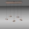Paul Neuhaus Q-Rotate Pendelleuchte LED Braun, 5-flammig, Fernbedienung