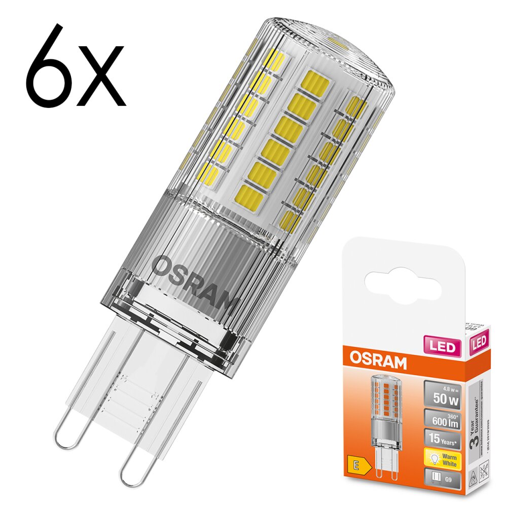 LED G9 6er Set 4,8 Watt 2700 Kelvin 600 Lumen main product photo
