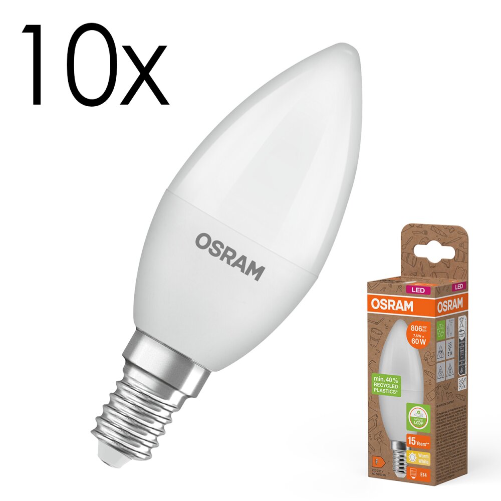 LED E14 10er Set 7,5 Watt 2700 Kelvin 806 Lumen main product photo