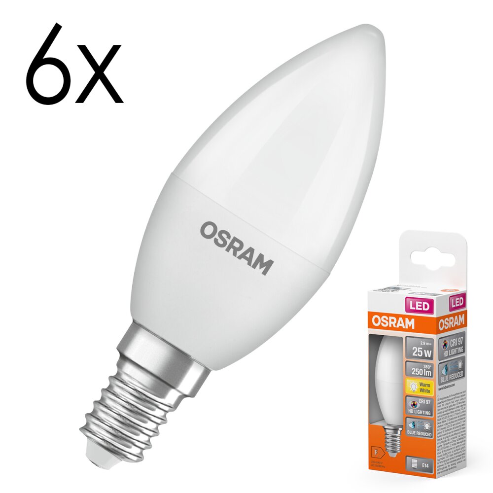 LED E14 6er Set 2,8 Watt 2700 Kelvin 245 Lumen main product photo