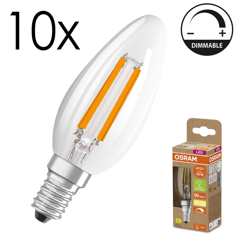 LED E14 10er Set 2,9 Watt 2700 Kelvin 470 Lumen main product photo