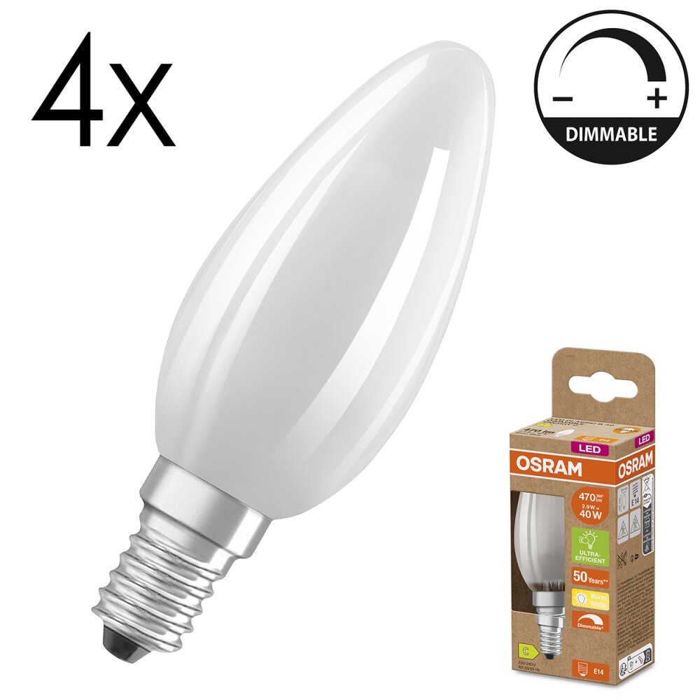 LED E14 4er Set 2,9 Watt 2700 Kelvin 470 Lumen main product photo